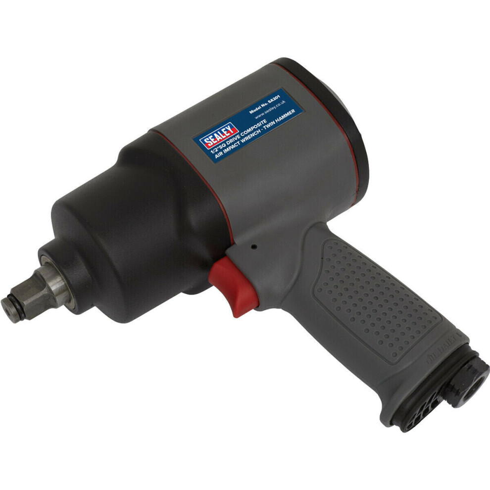 1/2 Inch Sq Drive Composite Air Impact Wrench - Twin Hammer - Handle Exhaust