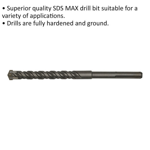 Loops 26 x 340mm SDS Max Drill Bit - Fully Hardened & Ground - Masonry Drilling 1