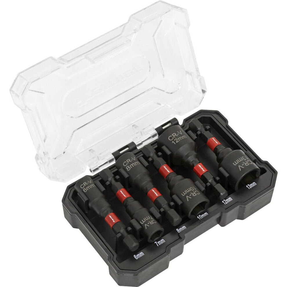 6 Piece Impact Grade Nut Driver Set - 1/4" Hex Drive - Forged Steel - Case