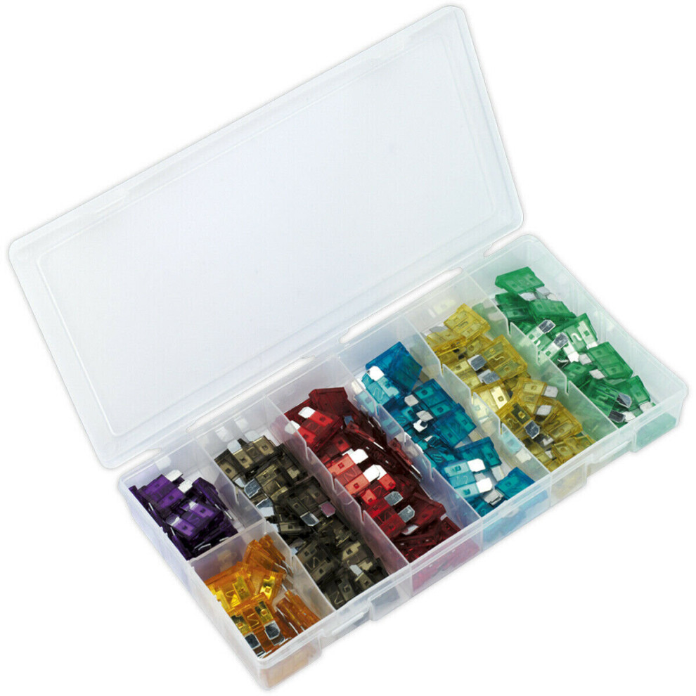 120 Piece Automotive Standard Blade Fuse Assortment - 3 Amp to 10 Amp Mix