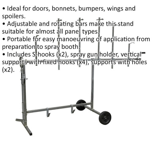 Loops Universal Mobile Rotating Panel Stand - 60kg Weight Limit - Bodyshop Preparation 1