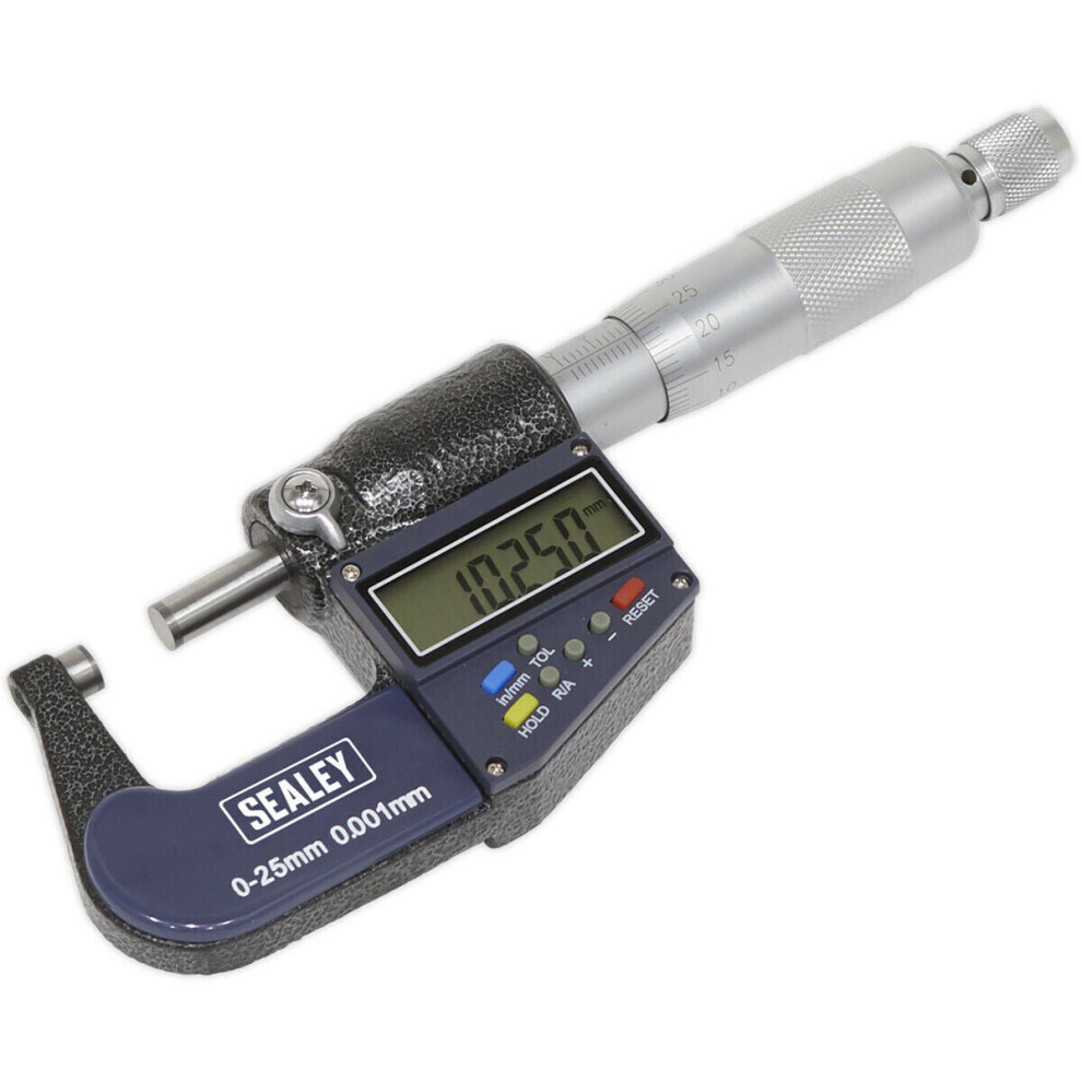 Loops Digital External Micrometer - 0Mm To 25Mm - Adjustment Wrench - Lcd Display