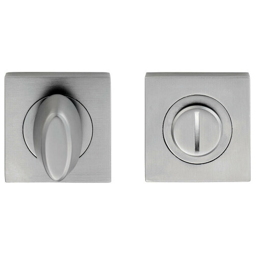 Loops Bathroom Thumbturn Lock and Release Handle Square Rose Satin Chrome 1