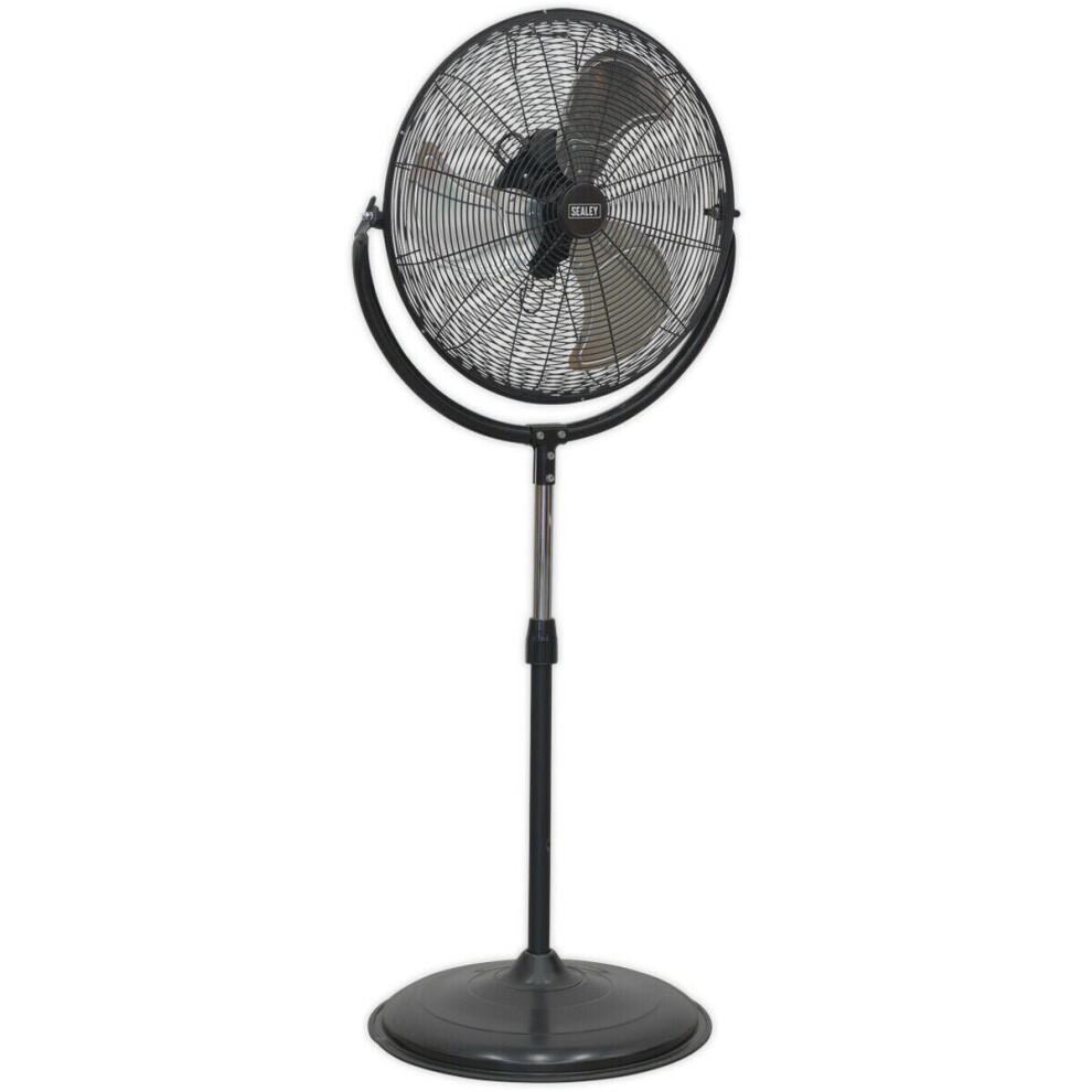 Industrial 20" Pedestal Fan - 3 Speed Settings - High Velocity - Fully Guarded