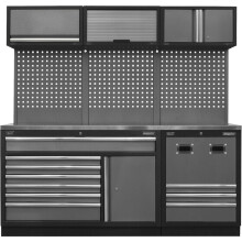 Modular Garage Storage Unit - 2040 x 460 x 2000mm - 38mm Stainless Steel Worktop