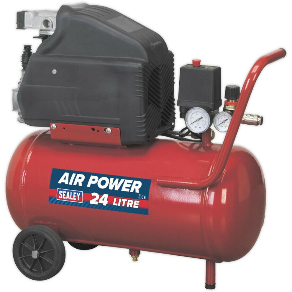 24 Litre Direct Drive Air Compressor - 1.5hp Motor - Automatic Pressure Cut-Out