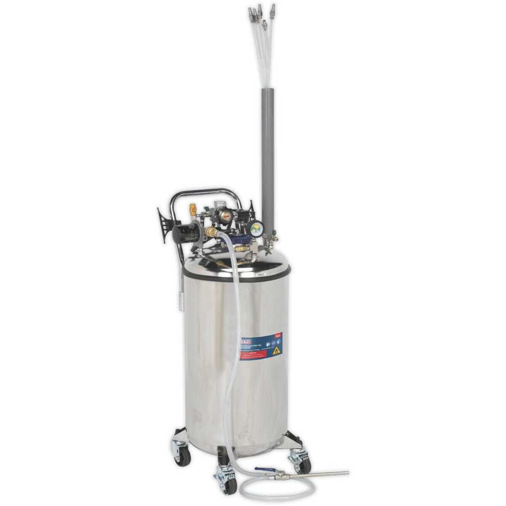 90L Air Operated Fuel Drainer Tank - Venturi Type Suction - Stainless Steel