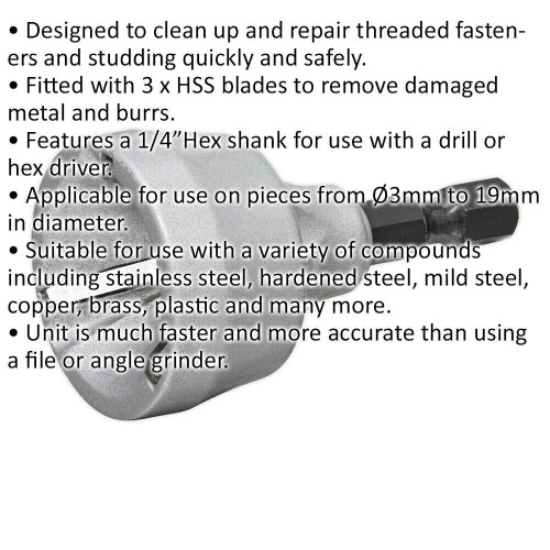 Loops External Deburring / Chamfer Tool - 3mm to 19mm Diameter - 1/4" Hex Shank 1