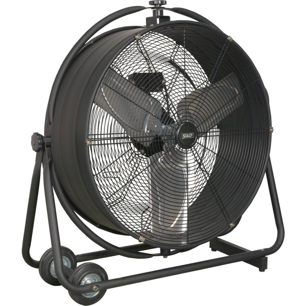 24" Industrial High Velocity Orbital Drum Fan - 2 Speed  - 360 Degree Tilt