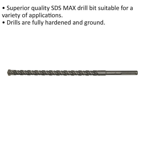Loops 25 x 520mm SDS Max Drill Bit - Fully Hardened & Ground - Masonry Drilling 1