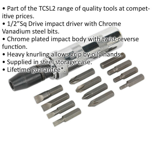Loops 15 PACK Handheld Impact Driver Set - Manual Tight Screw Remover Hammer Strike 1