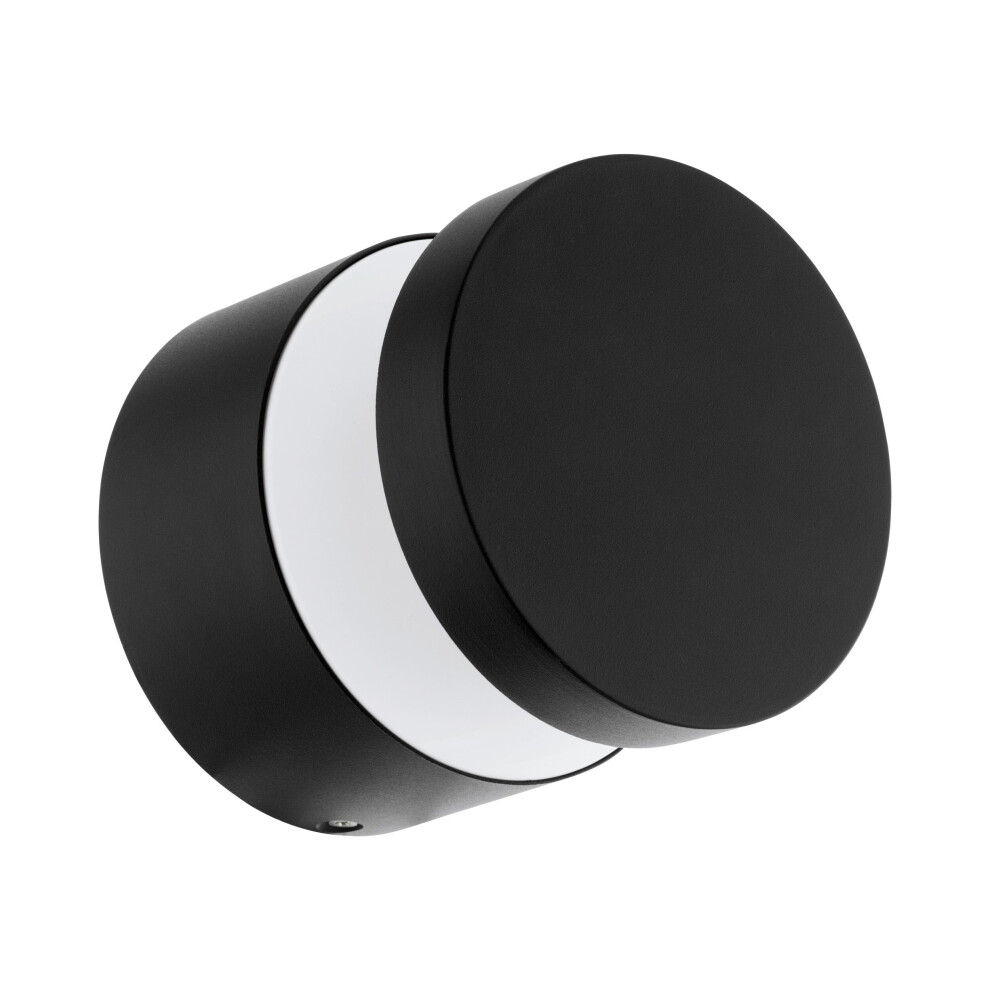 IP44 Outdoor Wall Light Black Aluminium Round 11W Built In LED Porch Lamp