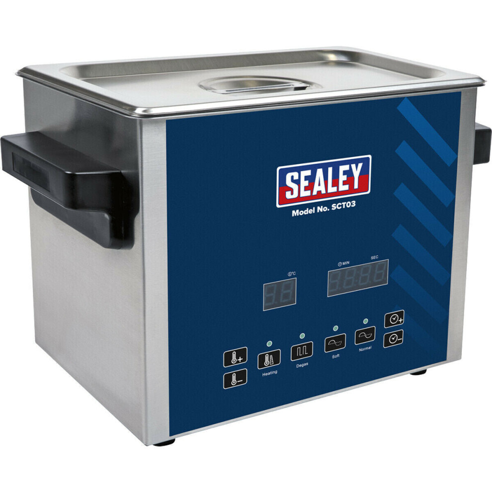 3L Ultrasonic Parts Cleaning Tank - Temperature Control - Timer Setting - 100W