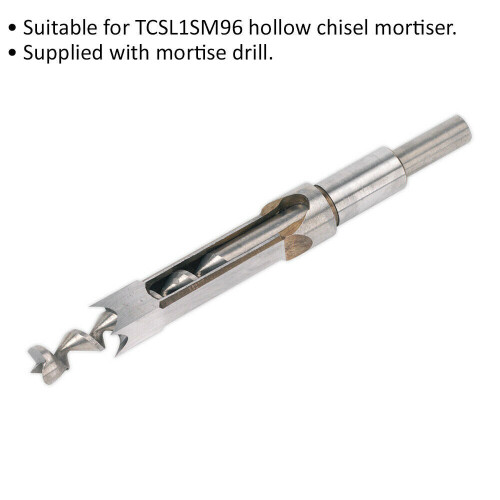Loops 5/8" Chisel & Drill Set - Suits ys08919 Hollow Chisel Mortiser - Mortise Drill 1