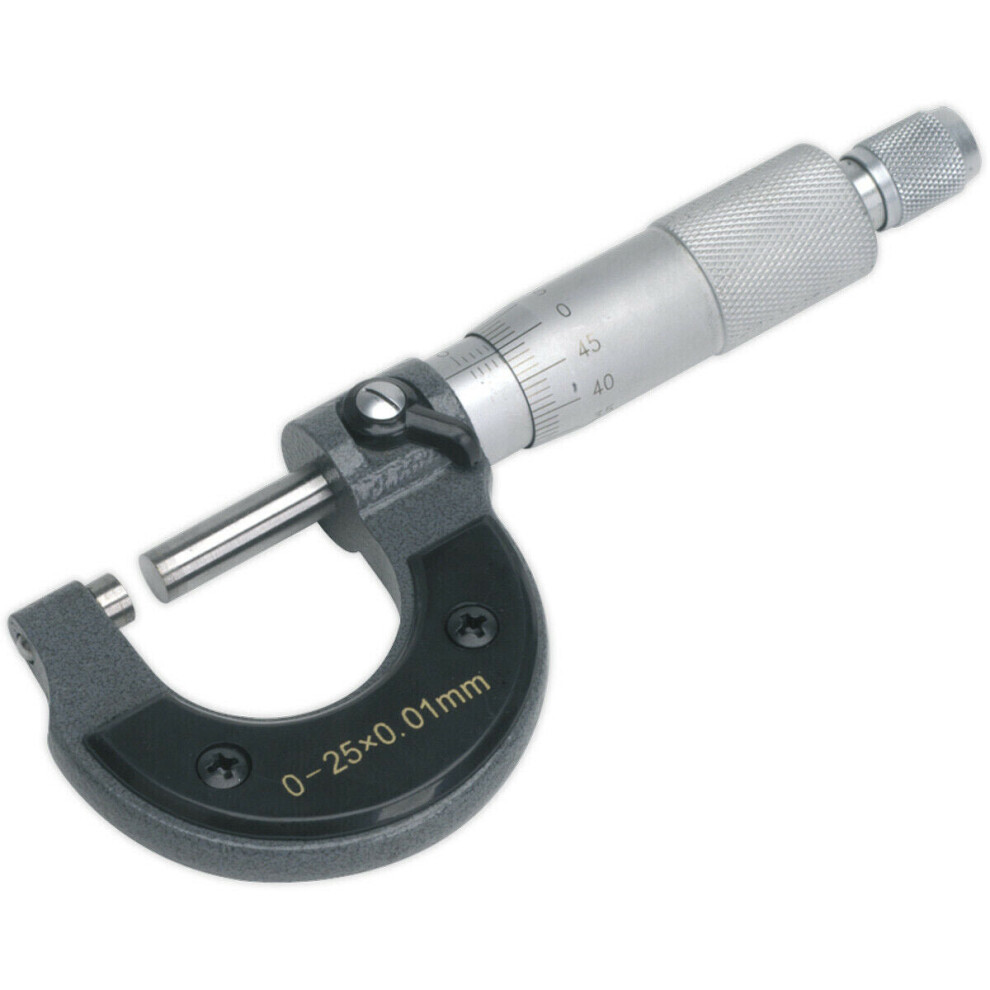 External Micrometer - 0Mm To 25Mm - Thimble Adjustment Wrench - Locking 5056524255506