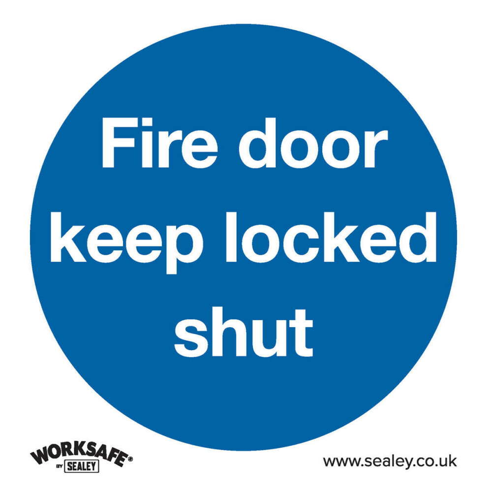 1x FIRE DOOR KEEP LOCKED Health & Safety Sign - Self Adhesive 80 x 80mm Sticker