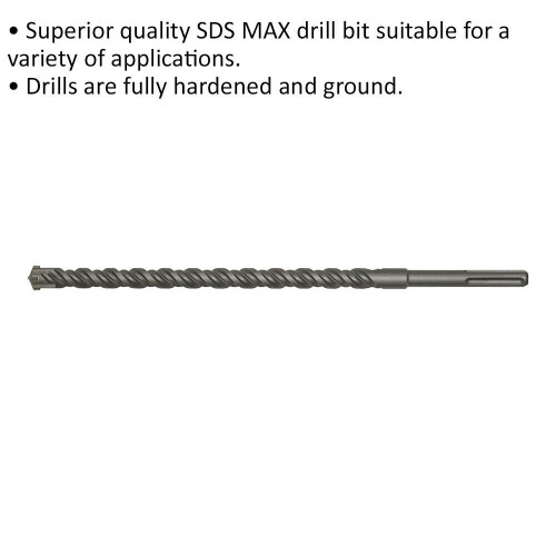 Loops 26 x 520mm SDS Max Drill Bit - Fully Hardened & Ground - Masonry Drilling 1