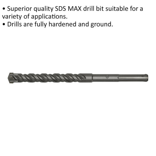 Loops 25 x 320mm SDS Max Drill Bit - Fully Hardened & Ground - Masonry Drilling 1