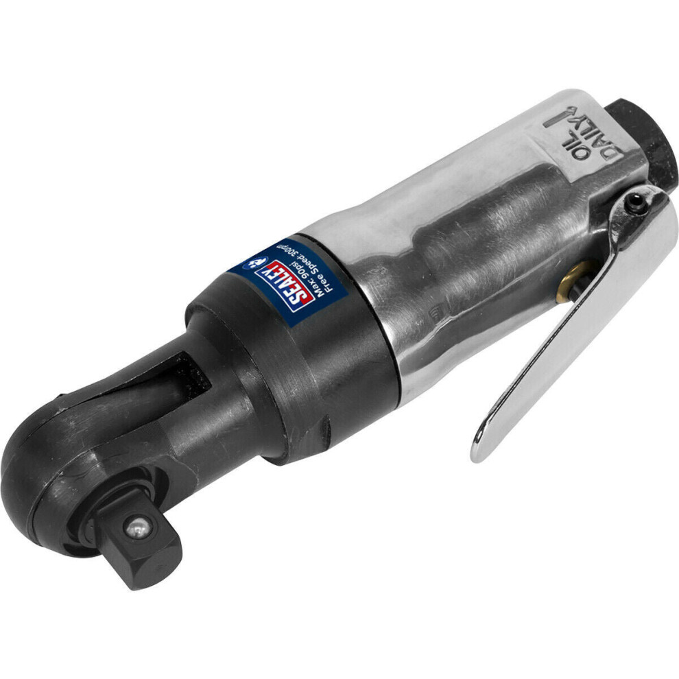 Air Powered Twist-Reverse Ratchet Wrench - 3/8 Inch Sq Drive - Stubby Design