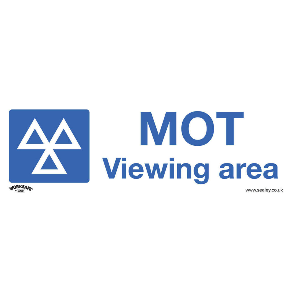 1x MOT VIEWING AREA Health & Safety Sign - Rigid Plastic 300 x 100mm Warning