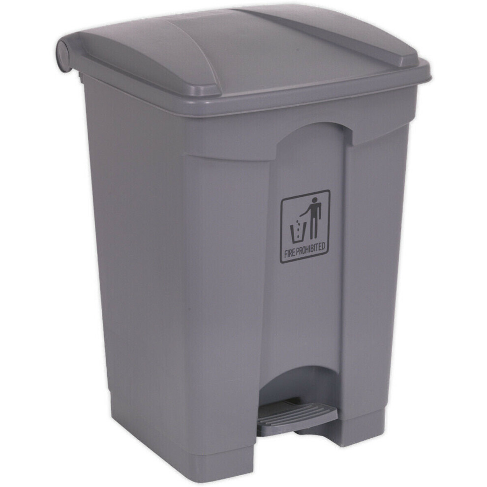 45 Litre Square Plastic Pedal Bin - Hands-Free Operation - Large Waste Bin