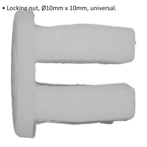 Loops 20 PACK White Locking Nut Trim Clip - 10mm x 10mm - Universal Vehicle Fitting 1