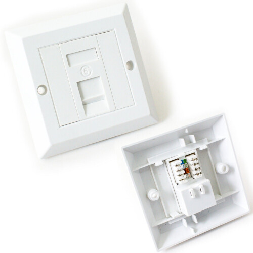 Loops Double & 2x Single CAT6 Wall Face Plates RJ45 Ethernet Network Data Socket 1