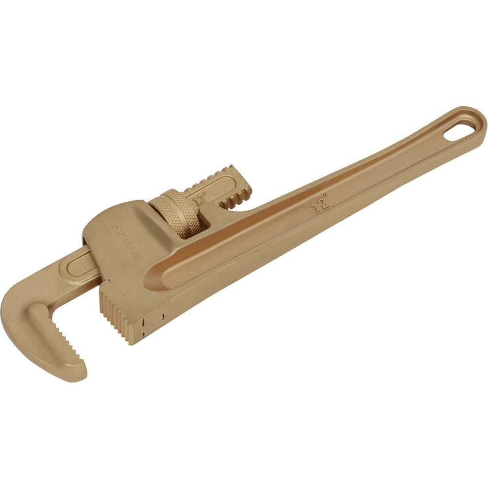 300Mm Non-Sparking Adjustable Pipe Wrench - 60Mm Jaw Capacity - Beryllium Copper 5056524291528