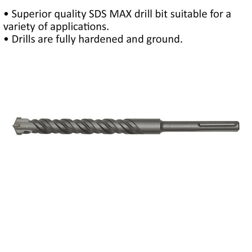Loops 30 x 370mm SDS Max Drill Bit - Fully Hardened & Ground - Masonry Drilling 1