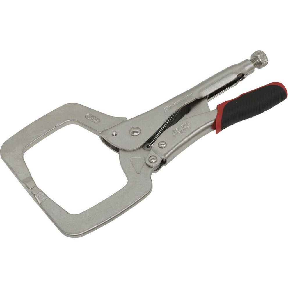 Loops 280Mm Locking C-Clamp Pliers - 0-90Mm Jaw Capacity - Knurled Adjustment Screw