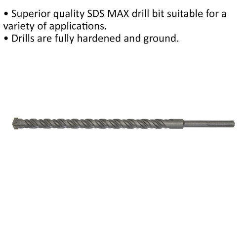 Loops 30 x 570mm SDS Max Drill Bit - Fully Hardened & Ground - Masonry Drilling 1