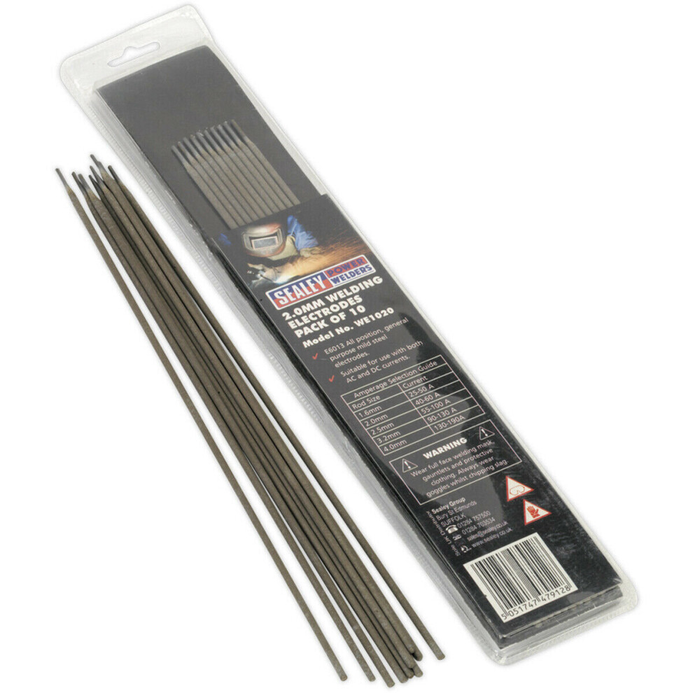 10 PACK Mild Steel Welding Electrodes - 2 x 300mm - 40 to 60A Welding Current