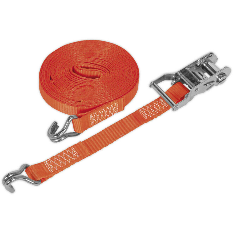 25Mm X 6M 1500Kg Ratchet Tie Down Straps Set - Polyester Webbing & Steel J Hook 5056581934147