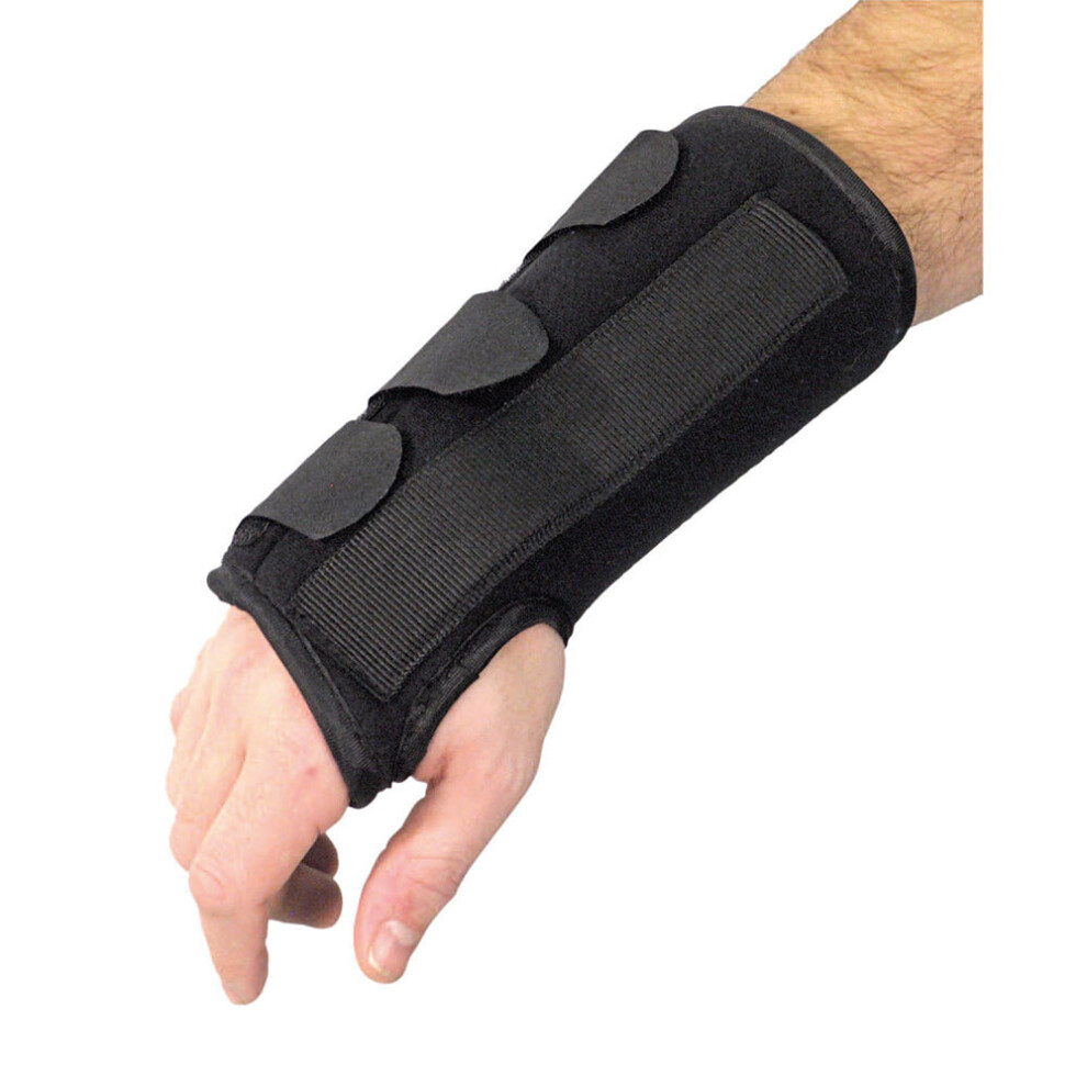 Small Right Handed Black Neoprene Wrist Brace - Metal Splint - Easily Adjustable