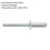 Loops 200 PACK 6.4mm x 19.5mm Blind Pop Rivets - Standard Flange Aluminium Compression 2