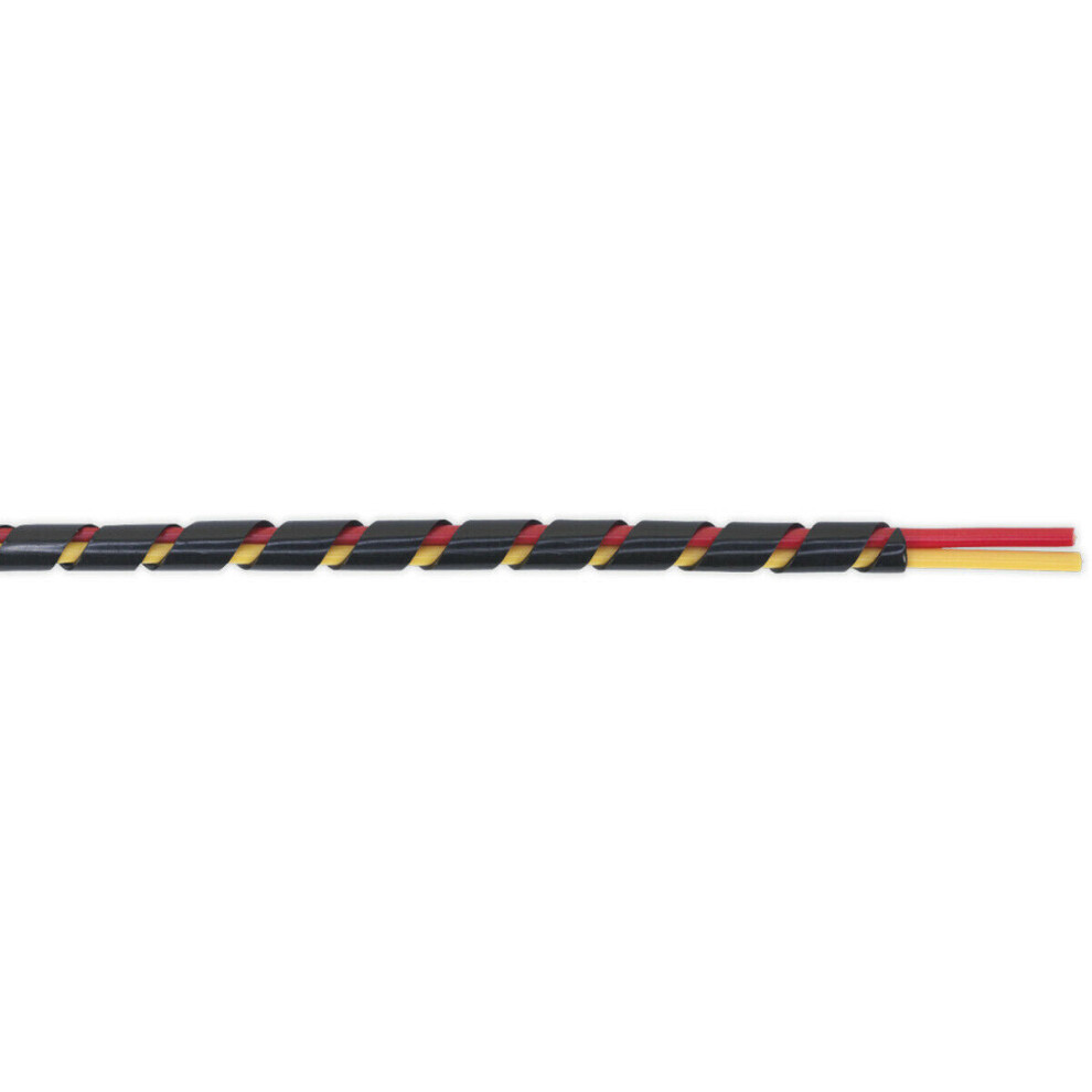 Loops 10M Black Spiral Wrap Cable Sleeving - 4 To 8Mm Diameter - Abrasion Resistant