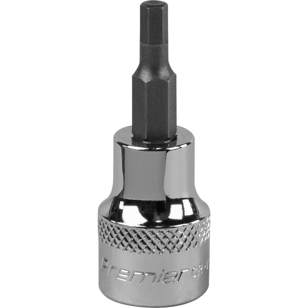 4mm Forged Hex Socket Bit - 3/8" Square Drive - Chrome Vanadium Wrench Socket