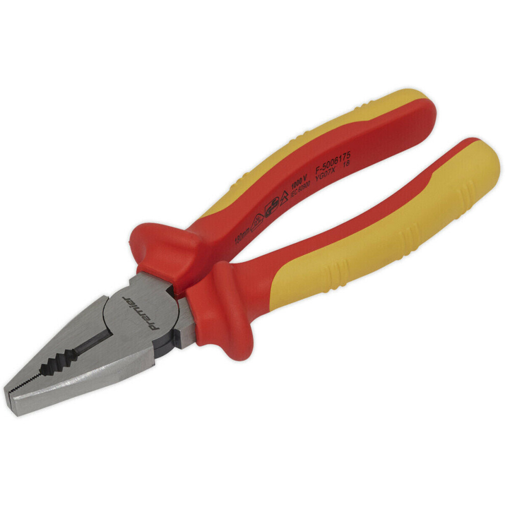 Loops 175Mm Combination Pliers - Serrated Jaws - Hardened Cutting Edges - Vde Approved