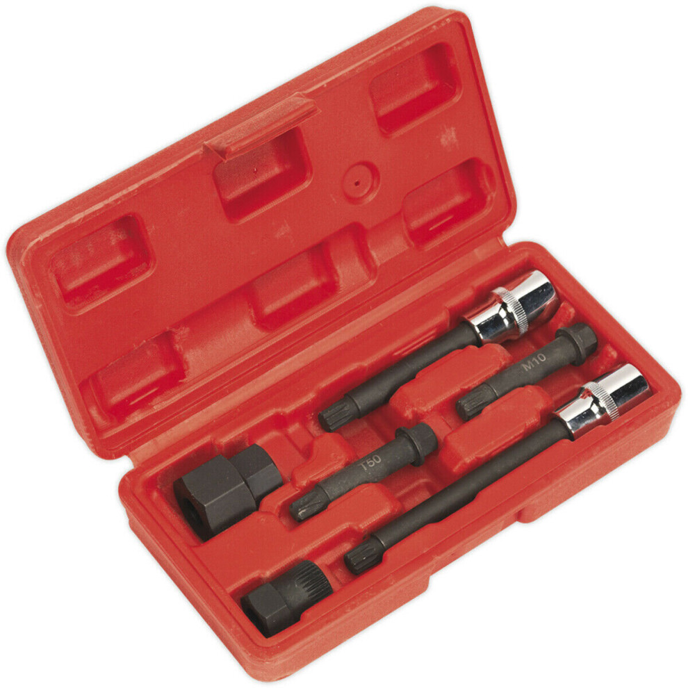 Loops 6 Piece Alternator Freewheel Pulley Removal Set - Pulley Retainer Remover Kit