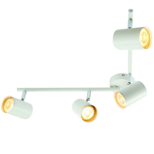 Loops 4 Way Adjustable Ceiling Spotlight Matt White Quad GU10 Kitchen Bar Downlight 2