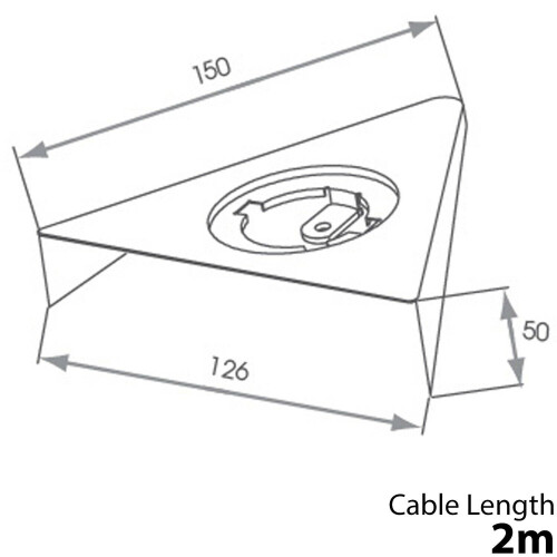 Loops 2x LED Triangle Spotlights 240V WARM WHITE Under Cabinet Kitchen Tri Light Kit 2