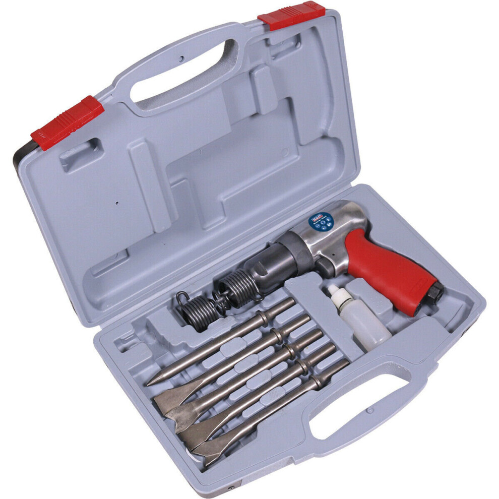 Long Stroke Air Hammer Kit - 1/4" BSP Inlet - Soft Grip - Handle Exhaust