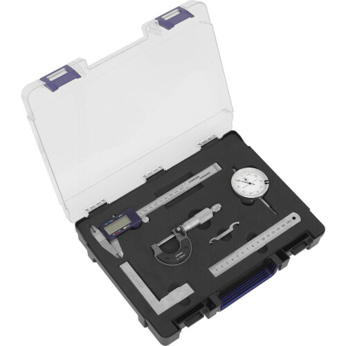 Loops 5 Piece Measuring Tool Set - Precision Measuring Instrument Kit - Storage Case