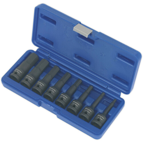 Loops 8 Piece Impact Hex Socket Bit Set - 1/2" Square Drive - Chromoly Steel 2