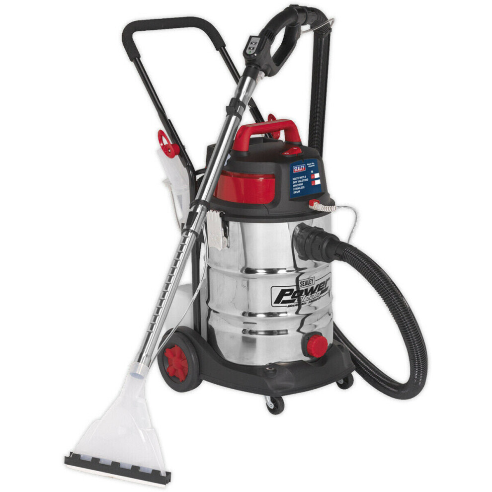 1500W Wet & Dry Valeting Machine - 30L Stainless Steel Drum - Detergent Tank