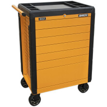 702 x 477 x 993mm 7 Drawer Hi-Vis ORANGE Portable Tool Chest Mobile Storage Box