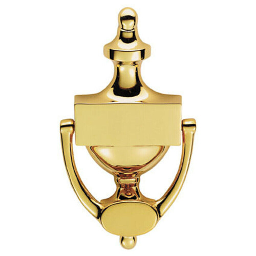 Loops Large Urn Shaped Front Door Knocker 104mm Fixing Centres Stainless Brass 2