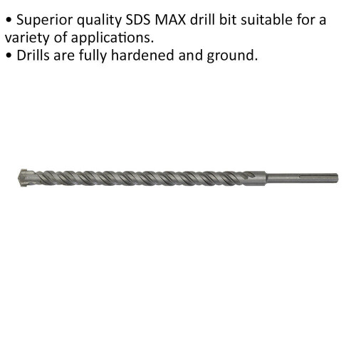 Loops 32 x 570mm SDS Max Drill Bit - Fully Hardened & Ground - Masonry Drilling 1