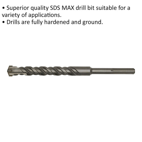 Loops 32 x 370mm SDS Max Drill Bit - Fully Hardened & Ground - Masonry Drilling 1