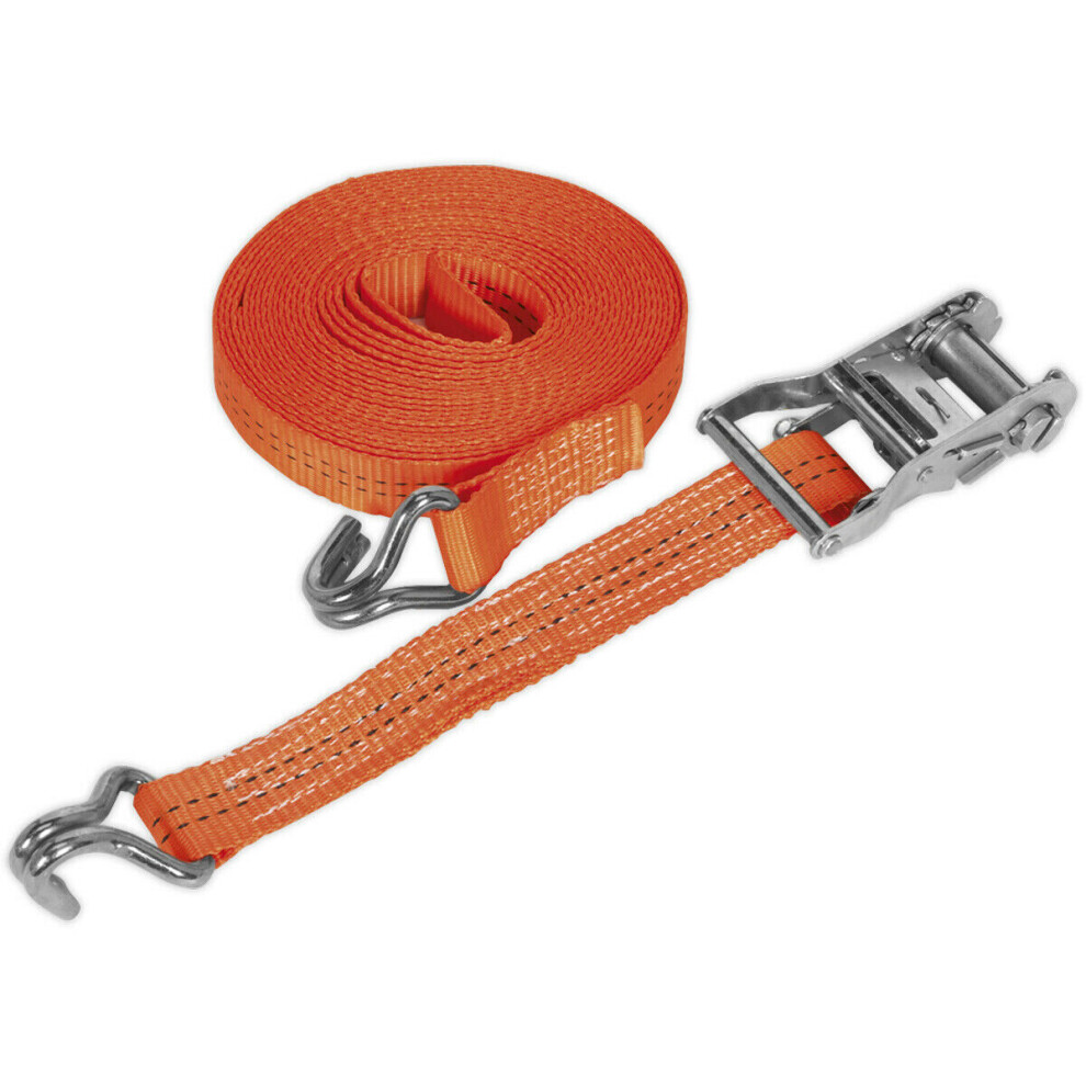 35Mm X 6M 2000Kg Ratchet Tie Down Straps Set - Polyester Webbing & Steel J Hook 5056581934178